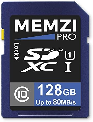 MEMZI PRO 128 GB Class 10 80MB/s SDXC Memóriakártya Canon PowerShot SX500 van, SX420 van, SX412 van, SX410 van, SX400 van,