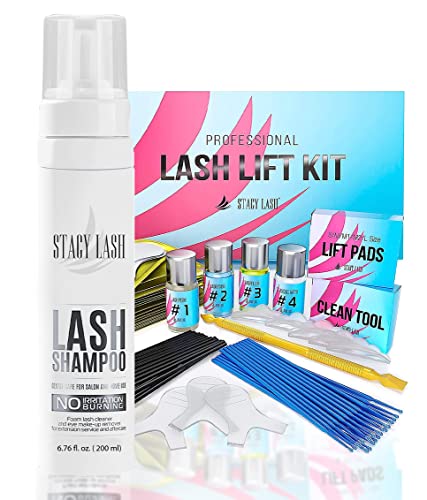 STACY LASH Lift Kit & Szempilla Hosszabbítás Sampon 6.76 fl.oz/Perm Curling Krém & Folyékony Teljes Emelési Set/Habzó Tisztító