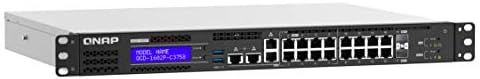 QNAP QGD-1602P-C3758-8G 18 Port Okos Szélén PoE Switch, 2, 5, GbE, valamint 10 gbe Képesség, Intel Atom C3558 CPU, 8GB RAM