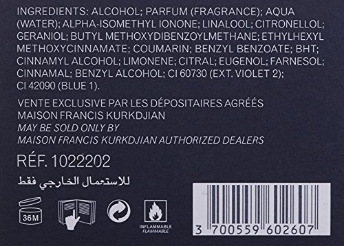 Maison Francis Kurkdjian Oud Szatén Hangulat Eau De Parfum Spray, Vanília Illatú Amber Accord, 2.4 Fl Oz