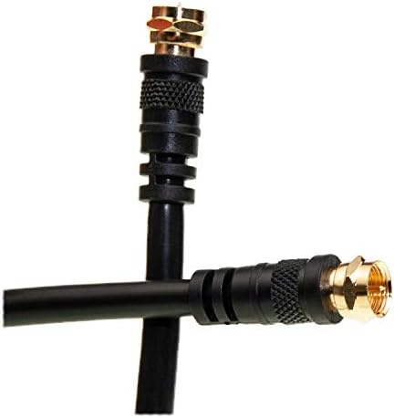 F-pin RG6 Koax Kábel, Fekete, F-pin Férfi, UL besorolású, 6 láb - 5 Pack