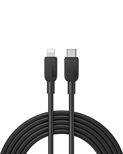 Anker USB-C-Lightning Kábel, 310 USB-C-Lightning Kábel(Fekete, 10ft), Mpi Hiteles, Gyors Töltő Kábel iPhone 14 Plusz 14 14