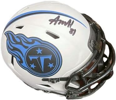 Austin Hooper aláírt Tennessee Titans Holdfogyatkozás Sebesség Mini Sisak 81 - SZÖVETSÉG Tanúja - Dedikált NFL Mini Sisak