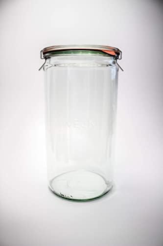Weck Jar 974 – 1,5 L Üvegek, Nagy Tárolási Kapacitás – befőzőüveg a Légmentesen záródó Fedő Alkalmas Pácolás – hőálló Canning