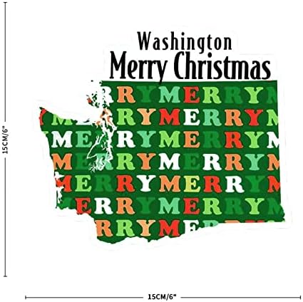Matrica Vinyl Matrica Boldog Karácsonyt Washington Állam Autó Matrica/Matrica 6 hüvelyk Washington Karácsonyi Vicces Vinil