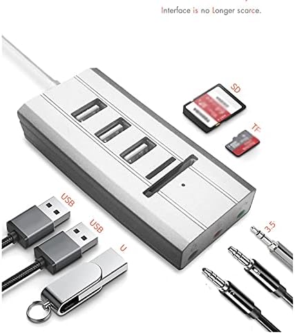 HOUKAI Multi-Port Könnyű Dokkolóegység Gyakorlati Átalakító Kompakt Külső hangkártya Olvasó Hordozható USB Hub