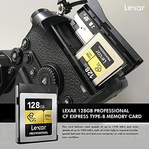 Lexar 128GB Szakmai CFexpress B Típusú memóriakártyát, Nagy Sebességű Olvasata 1750MB/s, Működik w/PCI Express 3.0 Jegyzőkönyv