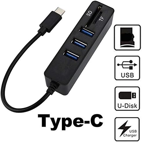 LMMDDP Típus C-HUB-Kártya Olvasó, 2 az 1-ben Típus-C OTG USB 2.0 Hub Elosztó Combo 3-Port, SD/TF Kártya Olvasó USB 2.0 Hub