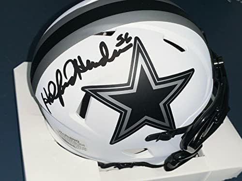 Thomas Hollywood Henderson Dallas Cowboys Aláírt Hold Riddell Mini Sisak - Dedikált NFL Mini Sisak