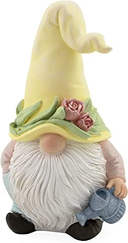 Boston Nemzetközi Kert Gnome Asztali Figura, 5.5-Hüvelyk, Dinky egy Sárga Sapka
