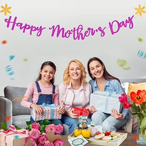 Boldog anyák napját Zászló Dekoráció,Csillogó anyák Napja Banner Állítsa be a mother ' s Day Party Dekoráció Koszorú Dekoráció