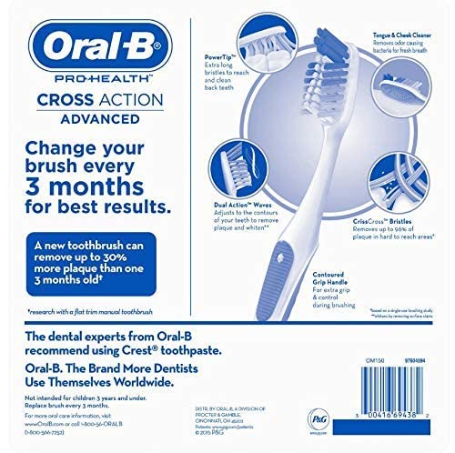 Oral-B Pro-Egészségügyi Cross Action Speciális Fogkefe, Puha - 8 csomag