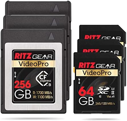 RITZ FELSZERELÉS VideoPro CFExpress B Típusú 256 gb-os Kártya (1700/1100 R/W) (Nem Ajánlott a Nikon Fényképezőgépek). + UHS-II.