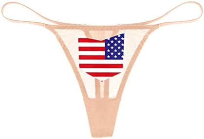 Bikini Bugyi a Nők Nem Mutatják, július 4-Kötést Szakaszon T-Vissza Alacsony Derék Hazafias Csillagok, Csíkos Nyomtatás Tanga