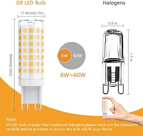 Sapiential Teremtés G9 LED Izzó G9 Izzó 6W T4 G9 LED Izzók LED Nem Szabályozható 60 Watt G9 Halogén Kerámia Izzók Azonos