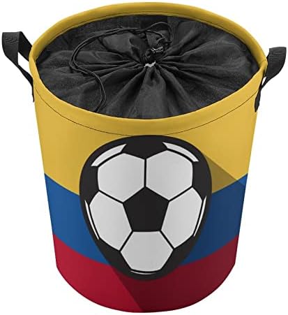 Kolumbia labdarúgás Labdarúgás Zászló Szennyes Kosár fogantyúval Vízálló, Összehajtható Húzózsinórral Kerek Ruhát Akadályozza
