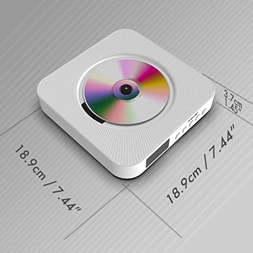 ByronStatics Hordozható CD-Lejátszó, Falra Szerelhető CD-lejátszó Zenei Lejátszó Távirányító Beépített HiFi Hangszóró, LCD