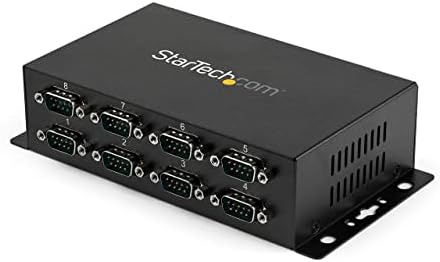 StarTech.com 8 Port USB-Soros RS232 Adapter - Wall-Mount - Din Sín - COM Port-Visszatartás & 3m Fekete Egyenesen DB9 RS232