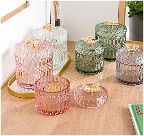 JYDQM Európai Stílusú Pillangó üvegedénybe Candy Jar Háztartási Ékszerek Vatta Doboz Ékszer Tároló Üveg Asztali Dekoráció,