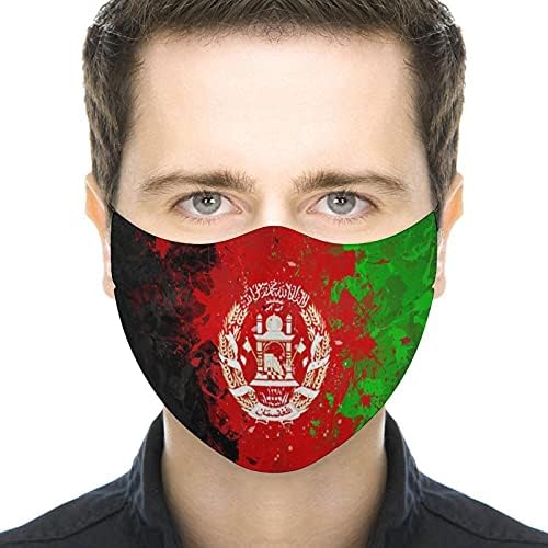 Afganisztán Zászló Mosható maszk, állítható unisex, újrafelhasználható sport szabadtéri szellőző maszk készlet 5
