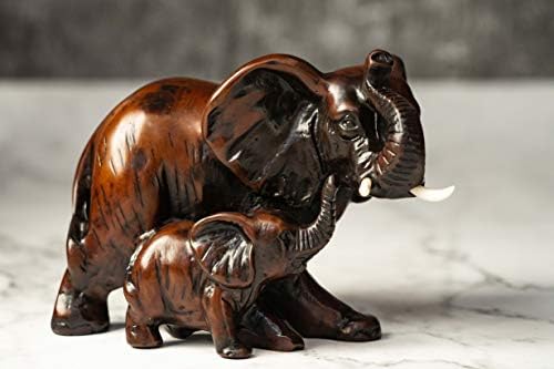 IYARA KÉZMŰVES Gyanta feng Shui Elefánt Szobor-Dekoratív Elefánt Család Szobor - Ideális a Modern & Rusztikus Beállítások