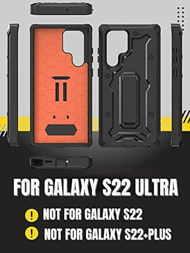 CaseBorne Célja a Samsung Galaxy S22 Ultra 5G Esetben (2022), Teljes Test többrétegű Masszív állvánnyal [Screenless] - Szén