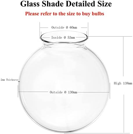 Ralbay Ipari Fekete Üveg Medál Lámpák Ipari Konyha Sziget Lámpatestek Világos Globe Üveg (2 Pack, Kizárják Izzó)