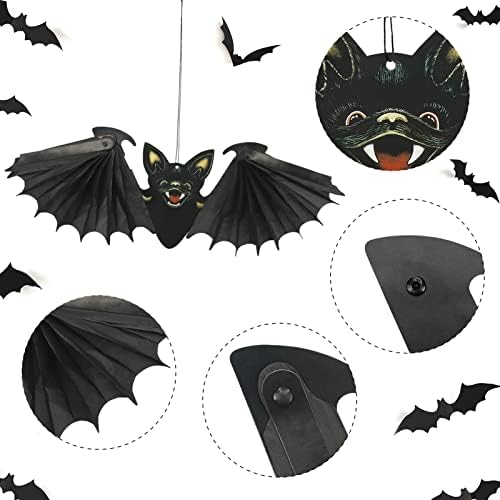 JPXH Halloween Papír Bat 3D Lóg Bat Dekoratív Ijesztő Denevérek, a Halloween Party Kellékek Kísértetjárta Ház Dekoráció