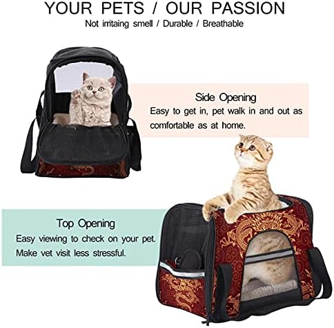 Kisállat Szállító Arany Sárkányok Puha Oldalú Pet Travel Fuvarozók számára a Macskák,Kutyák, Kiskutya, Kényelmes, Hordozható,
