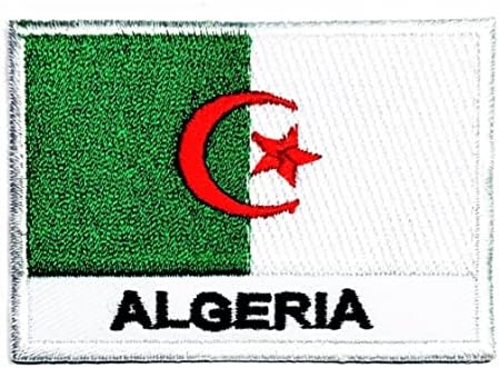 Kleenplus 1.7X2.6 HÜVELYK. Algéria zászló Zászló Hímzett Applied Vasalót Varrni A Tapasz Négyzet Alakú Zászló Ország Foltok